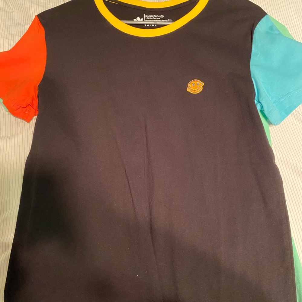 Multi color Dutch bros tee